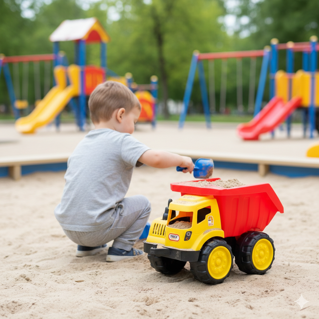 قلاب أطفال كبير Push & Go – شاحنة تفريغ متينة للعب الحركي (29 سم) - الصورة 3