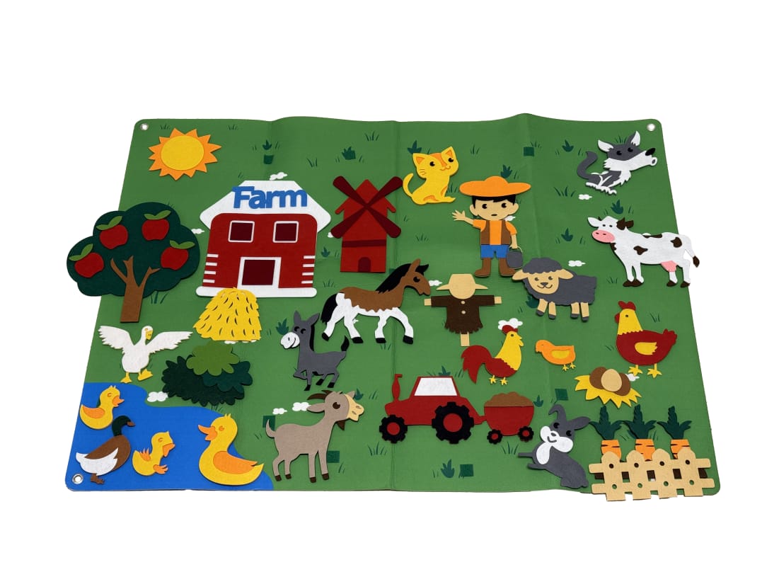 لوحة تعليمية تفاعلية من اللباد للأطفال لعبة مونتيسوري لتنمية الخيال واللغة (74×110 سم) لوحة تعليمية تفاعلية من اللباد للأطفال لعبة مونتيسوري لتنمية الخيال واللغة (74×110 سم)