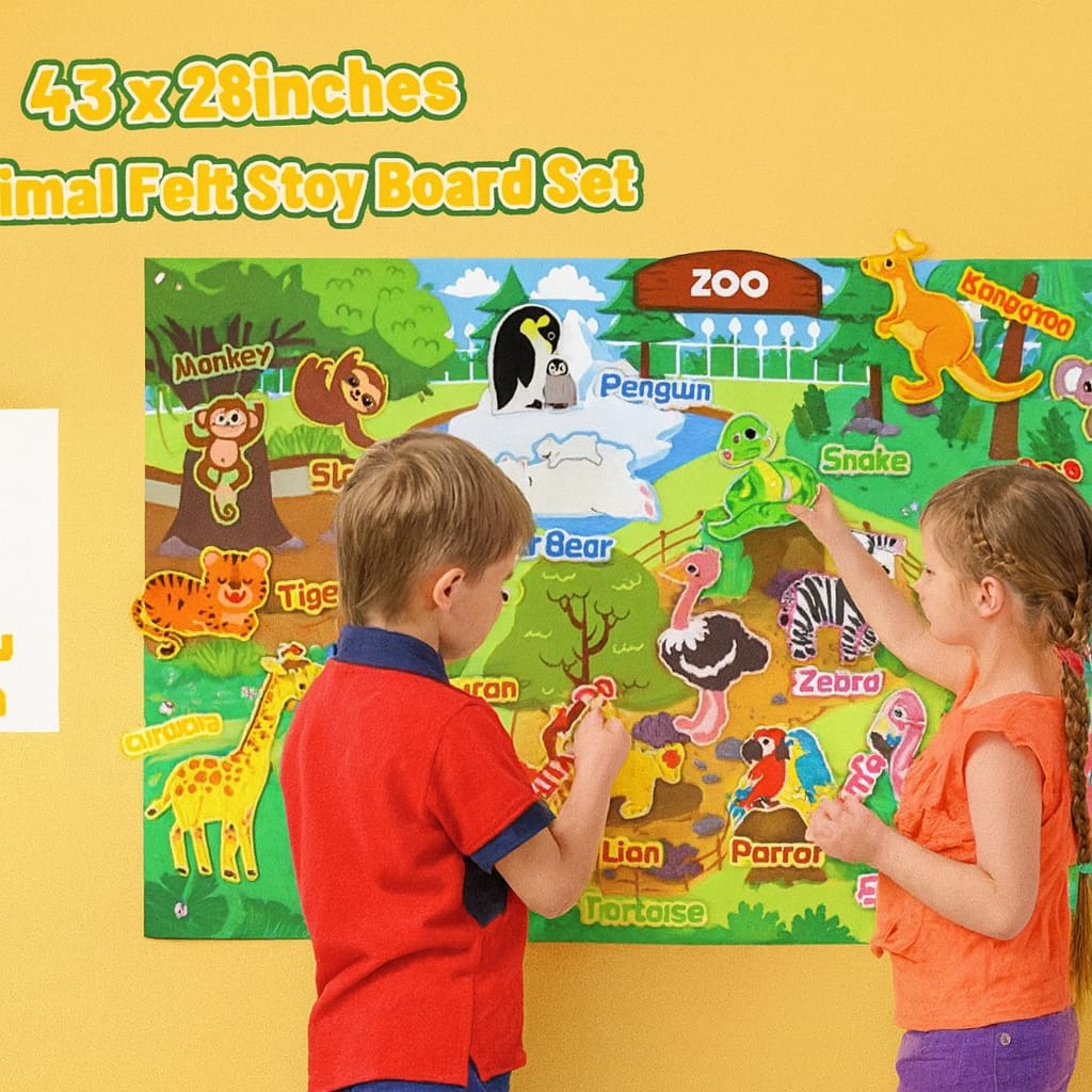 لوحة تعليمية تفاعلية من اللباد للأطفال لعبة مونتيسوري لتنمية الخيال واللغة (74×110 سم) لوحة تعليمية تفاعلية من اللباد للأطفال لعبة مونتيسوري لتنمية الخيال واللغة (74×110 سم)