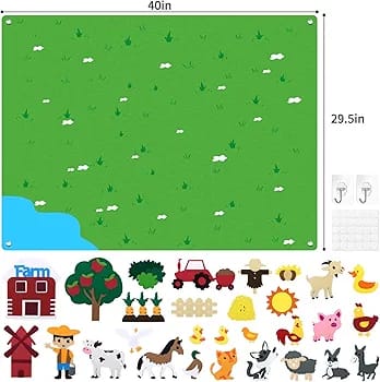 لوحة تعليمية تفاعلية من اللباد للأطفال لعبة مونتيسوري لتنمية الخيال واللغة (74×110 سم) لوحة تعليمية تفاعلية من اللباد للأطفال لعبة مونتيسوري لتنمية الخيال واللغة (74×110 سم)