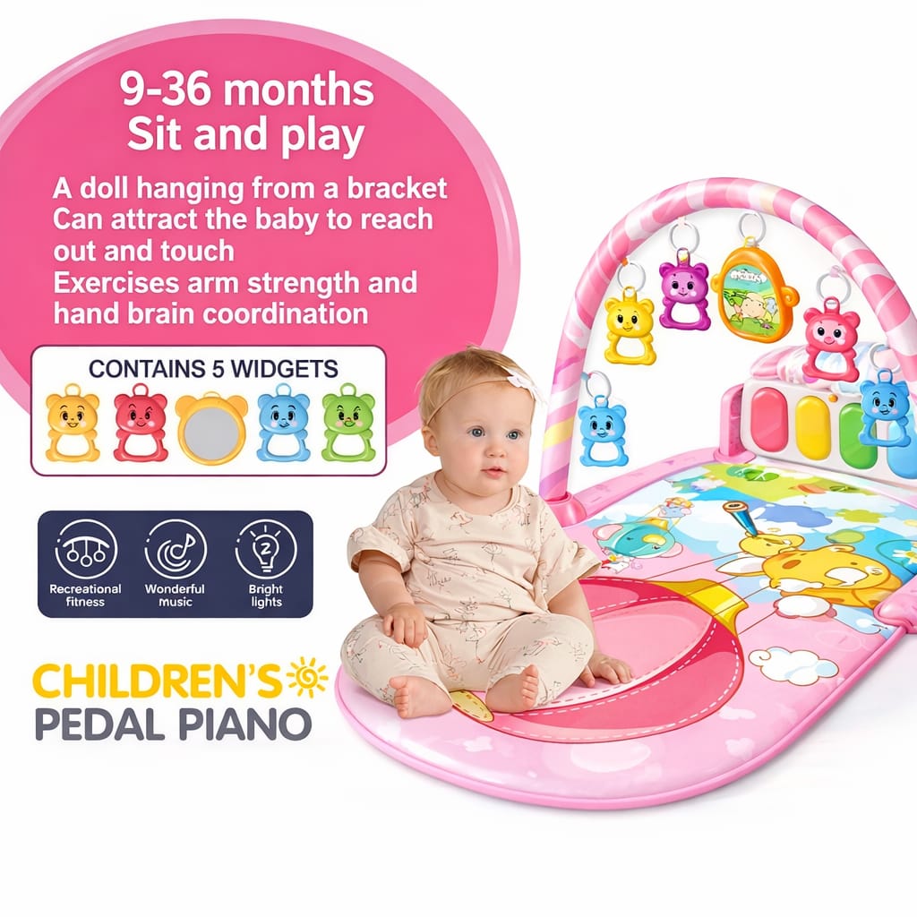 فرشة أطفال مع بيانو و مركز أنشطة وتعليم مبكر للرضّع، من الولادة حتى 36 شهرًا فرشة أطفال مع بيانو و مركز أنشطة وتعليم مبكر للرضّع، من الولادة حتى 36 شهرًا