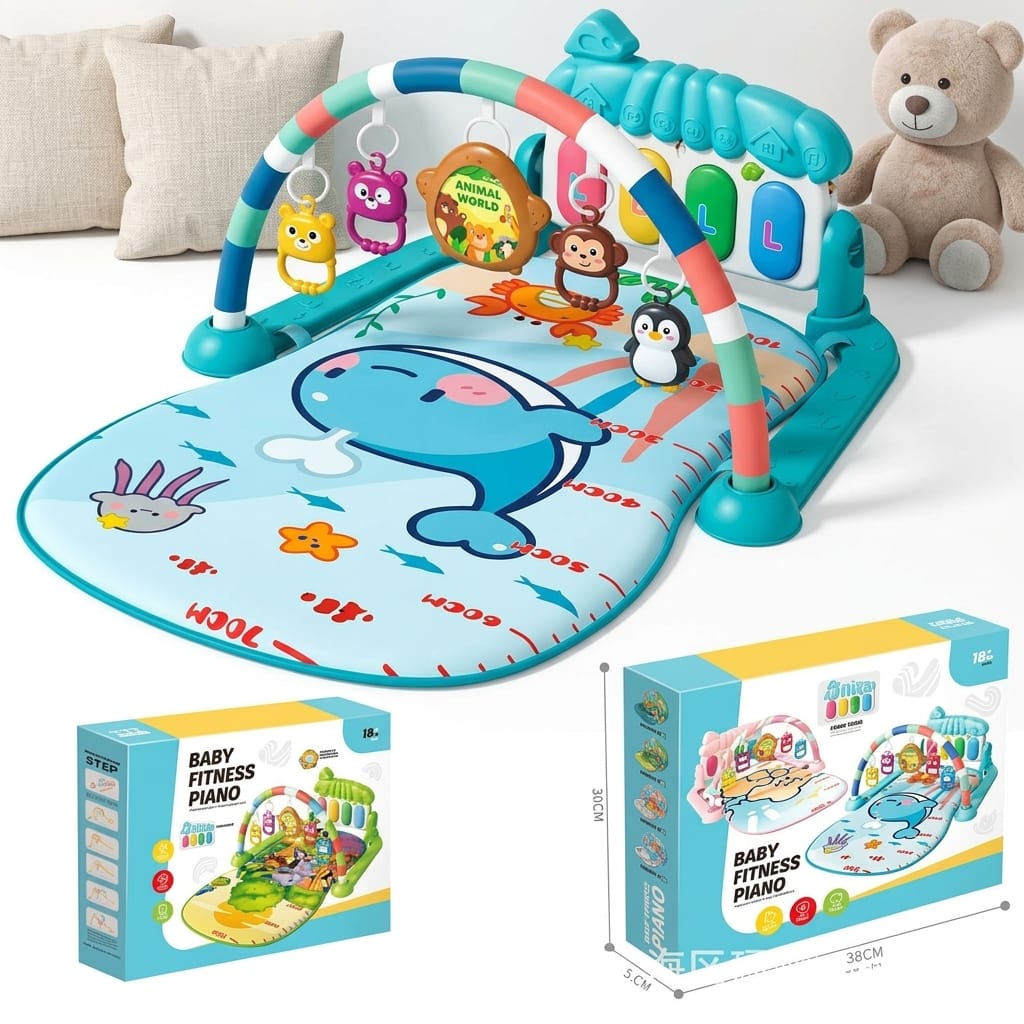 فرشة أطفال مع بيانو و مركز أنشطة وتعليم مبكر للرضّع، من الولادة حتى 36 شهرًا فرشة أطفال مع بيانو و مركز أنشطة وتعليم مبكر للرضّع، من الولادة حتى 36 شهرًا