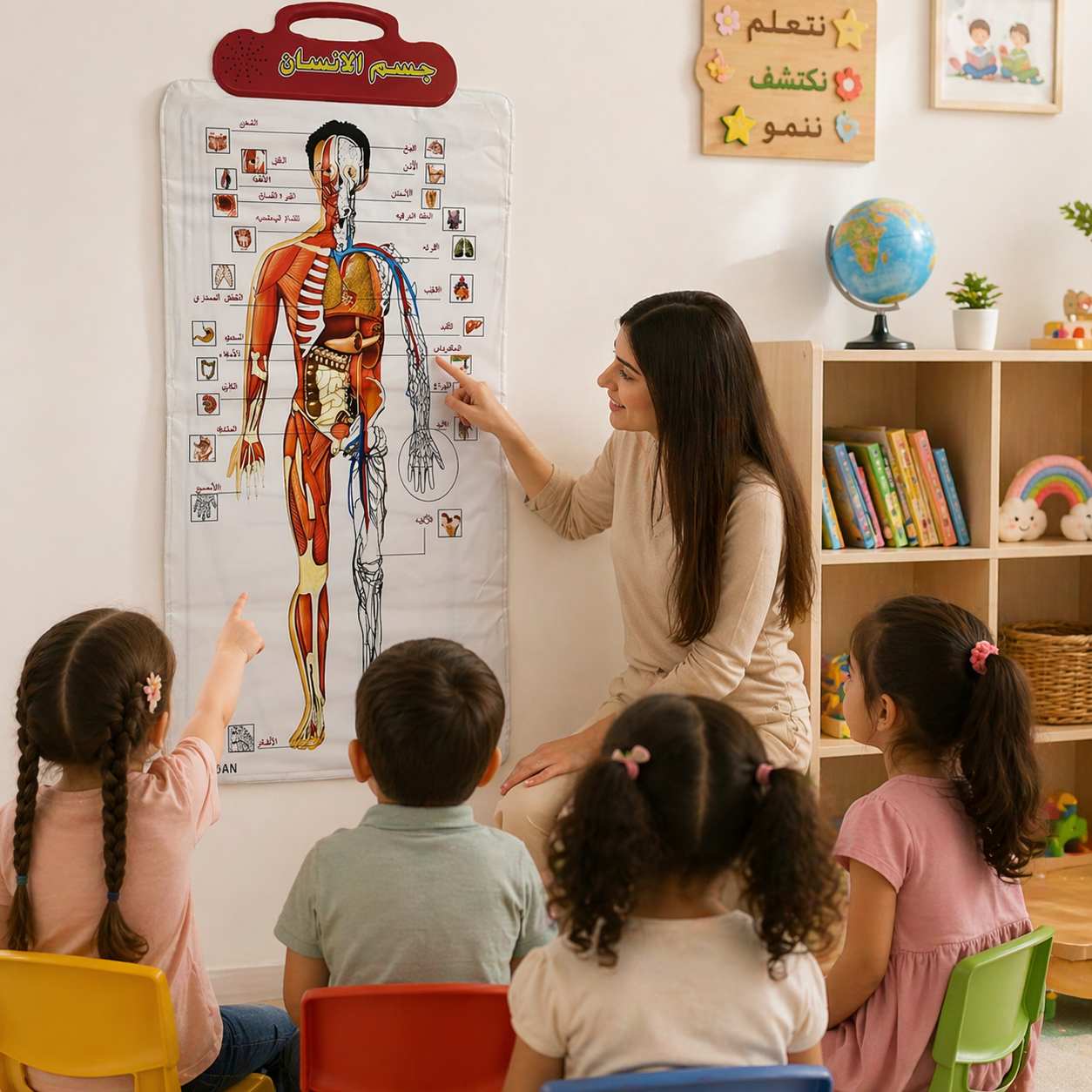 لوحة جسم الإنسان التفاعلية (باللغة العربية)