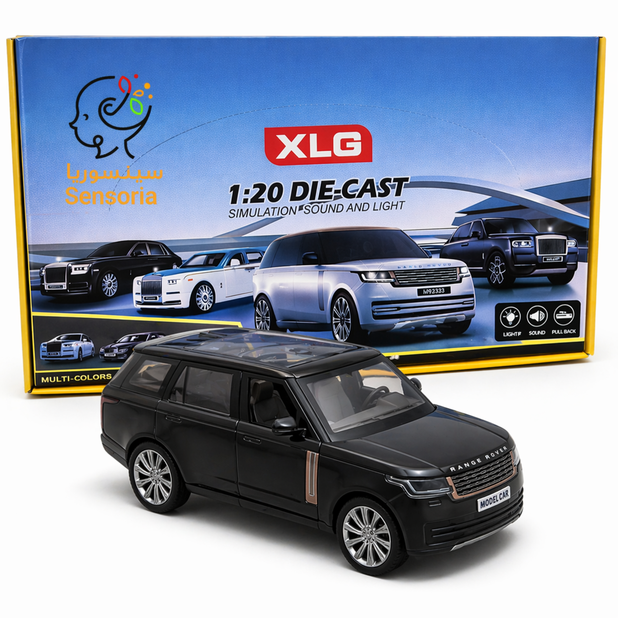 رانج روفر Range Rover معدنية ديكاست 1:24 للأطفال – لعبة بصوت وإضاءة ومجسم عرض واقعي من سينسوريا - الصورة 6